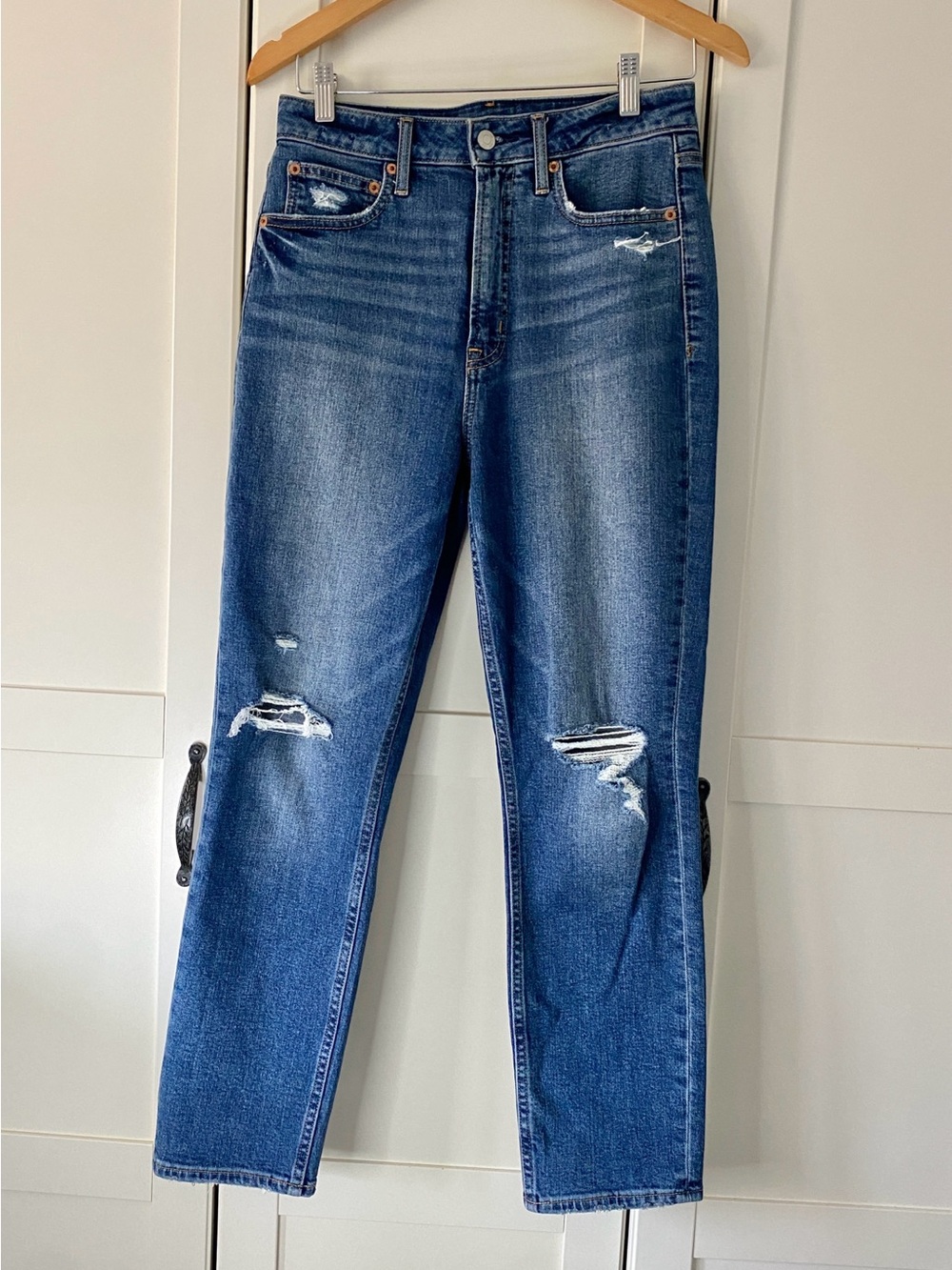 GAP Vintage Slim Sky High Straight Leg Blue Jeans High Waisted Size 28